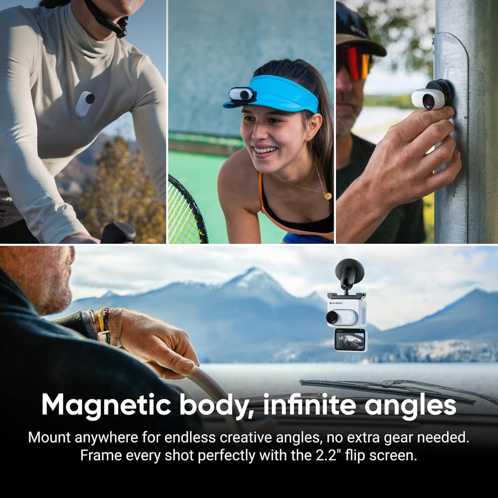 Insta360 GO 3S - 128 GB White 4K Tiny Portable Vlogging Camera  Hands-Free POVs  Mount Anywhere  Stabilization  140 Min Battery Life  10m Waterproof  Apple Find My  Pet POV