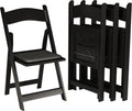 SIMPLEX 4 Black Resin Stackable Folding Chair - Comfortable Black Foldable Chair - Folding Chairs with Padded Seats - Indoor/Outdoor Folding Chairs for Events - Lightweight Foldable Chairs (4 Pack)