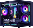Prebuilt Gaming Desktop Computer | 16G DDR4 RAM | 512G SSD | AMD Ryzen5 6Cores 3.6G Up to 4.1G | RX 560 4G Graphics Card | Wi-Fi 6 | Gamer PC Black