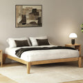 Thor Premium Solid Wood Bed Frame King, Japanese Joinery Bed Frame with Wood Slat Support, Platform Bed, No Box Spring Needed, Easy Assembly, Minimalist & Modern Style (Light Brown)