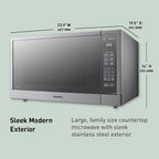 Panasonic Microwave Oven, Stainless Steel Countertop/Built-In Cyclonic Wave with Inverter Technology and Genius Sensor, 2.2 Cu. Ft, 1250W, NN-SN97JS (Silver)