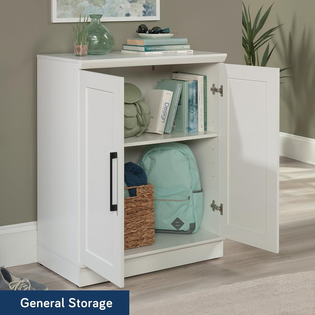 HomePlus Small Kitchen Pantry Storage Cabinet with Adjustable Shelves, Living Room Storage Cabinet, Soft White Finish