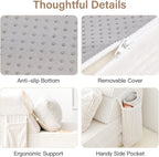 Folding Sofa Bed with Pillow, Convertible Sleeper Chair, Comfy Floor Futon Couch Mattress Lounge Sofa for Adults Portable Fold Out Chair Bed for Living Room Bedroom, Single, Beige