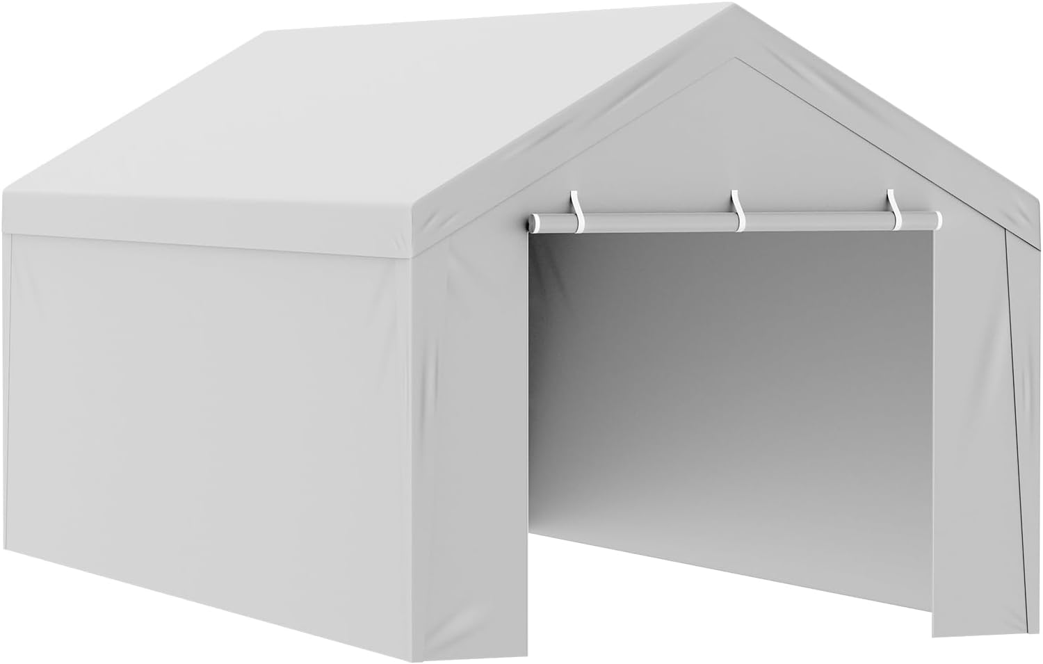 VEVOR Carport Replacement Canopy Cover Top + Side Wall 10 x 20 ft, Garage Tent Shelter Tarp Heavy-Duty Waterproof & UV Protected, Easy Installation with Ball Bungees,Grey (Frame Not Included)