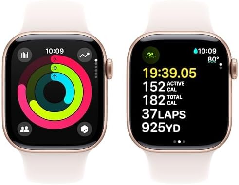 Apple Watch Series 10 GPS  46mm - Rose Gold Aluminum Case with Light Blush Sport Band  S/M (Renewed Premium)