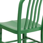 Flash Furniture Commercial Grade Green Metal Indoor-Outdoor Chair