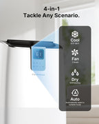 14000 BTU Portable Air Conditioners up to 750 Sq.ft, Quiet AC for Bedroom with 41dB, Silent Mode, 24H Timer, 4-in-1 Smart Portable AC Unit with Drainage-free Cooling, APP/Voice/Remote Control
