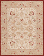 SAFAVIEH Anatolia Collection Area Rug - 8' x 10', Beige & Rust, Handmade Traditional Oriental Wool, Ideal for High Traffic Areas in Living Room, Bedroom (AN512E)