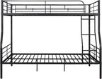 Full XL Over Queen Metal Bunk Bed,Heavy-Duty Metal Bunk Bed Fame with Ladder&Full-Length Guardrails,Convertible into 2 Individual Twin Beds for Kids,Teens,and Adults,Under-Bed Storage Space,Black