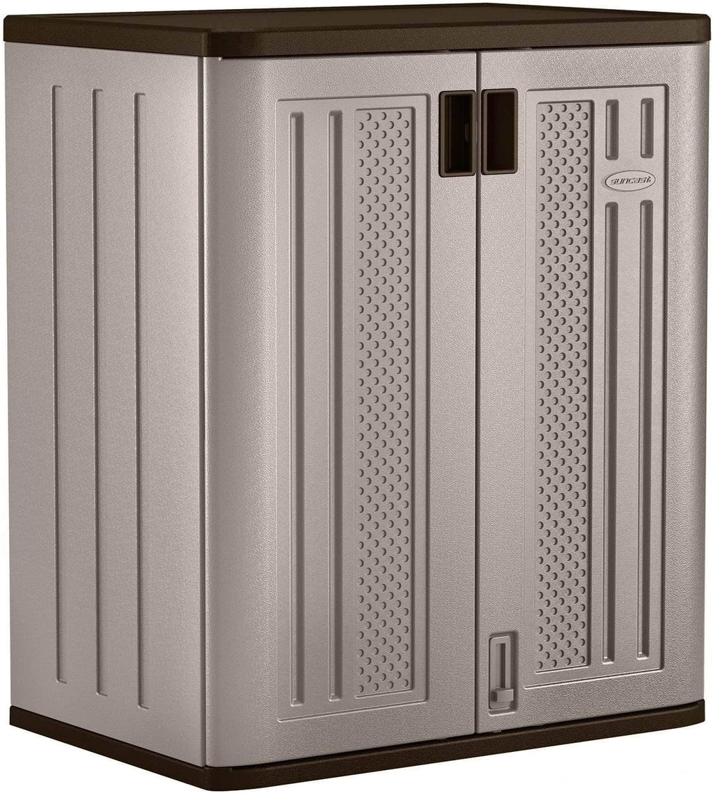 Suncast 36" Resin Base Garage Storage Cabinet, Platinum, Made in the USA