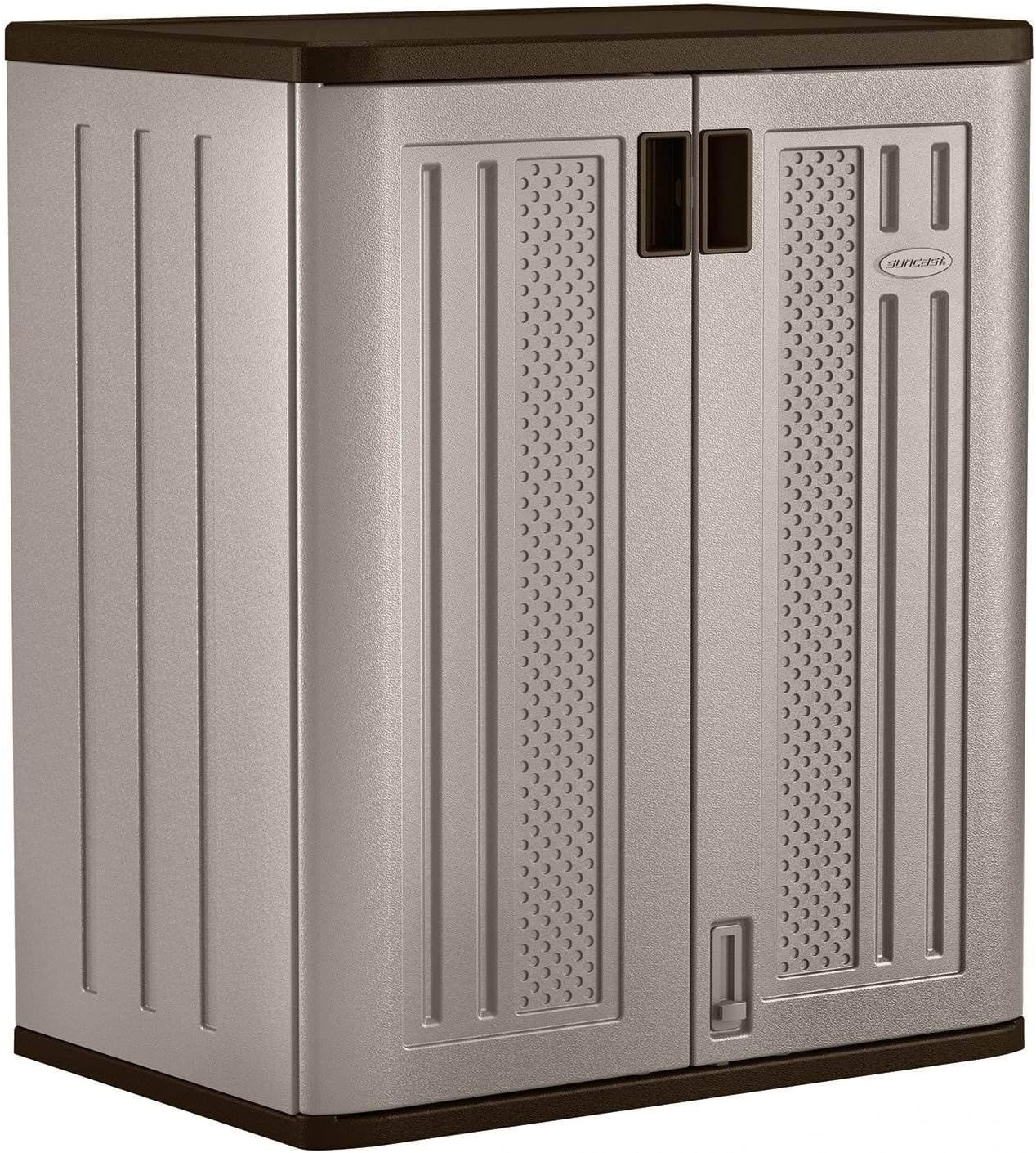 Suncast 36" Resin Base Garage Storage Cabinet, Platinum, Made in the USA