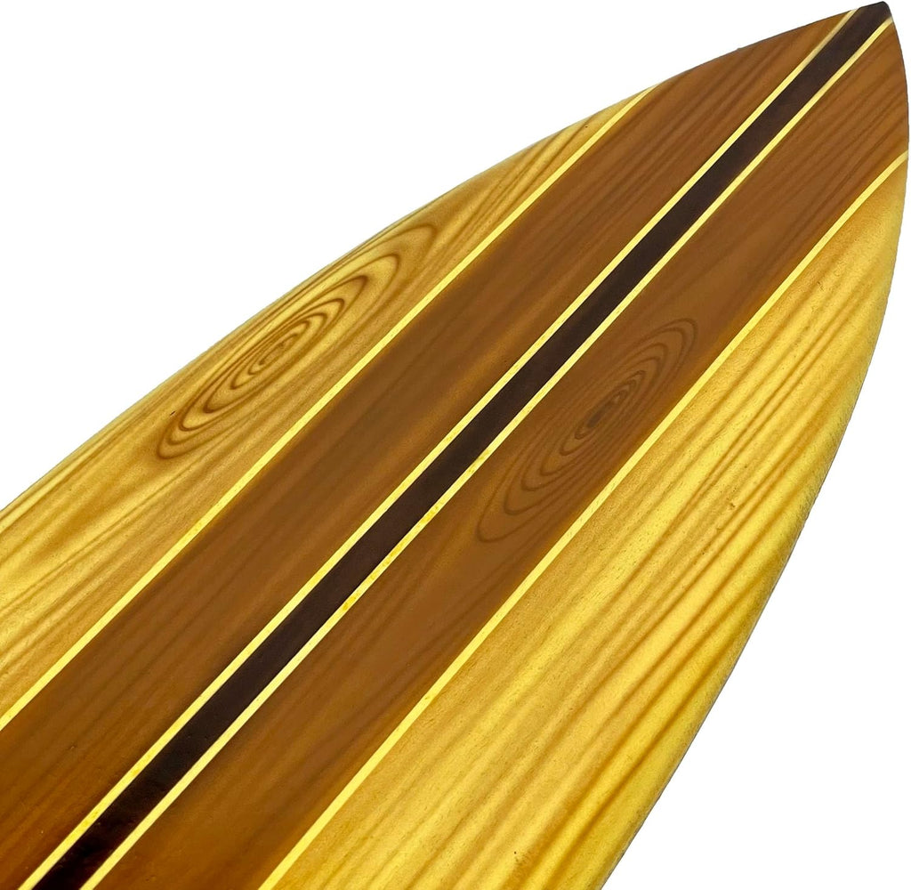 Zeckos Set of 2 Hand Carved Wooden Striped Surfboard Wall Decor Hangings - 39 Inches Long - Easy to Hang - Coastal Vibes, Bringing Beachside Serenity to Your Home