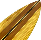 Zeckos Set of 2 Hand Carved Wooden Striped Surfboard Wall Decor Hangings - 39 Inches Long - Easy to Hang - Coastal Vibes, Bringing Beachside Serenity to Your Home
