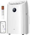 DREO Portable Air Conditioners, 12000 BTU ASHRAE (8000 BTU DOE) Smart AC Unit for Room with Drainage-free Cooling, APP/Voice/Remote, Fan & Dehumidifier, Quiet Standing AC for Bedroom, AC515S, White