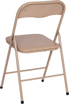 Flash Furniture Madison 5-Piece Folding Card Table and Chairs Set, Portable Event Table and Chairs Set for Indoor and Outdoor Gatherings, Tan