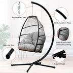 Hanging Egg Swing Chair Outdoor Hammock with Stand, Wicker Rattan Patio Chair, Swings for Adults, Chairs Outside, Patio, Bedroom, Garden & Balcony