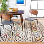 SAFAVIEH Amsterdam Collection Area Rug - 9' x 12', Ivory & Multi, Moroccan Boho Design, Non-Shedding & Easy Care, Ideal for High Traffic Areas in Living Room, Bedroom (AMS108K)