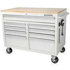 46-in W x 24.5-in D 9-Drawer Mobile Workbench with Hardwood Top and Power Station 锟斤拷 Gloss Black