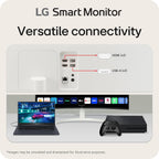 LG 34SR60QC-W 34-inch QHD (3440x1440) Curved Smart Monitor with Streaming  UltraWide Screen  webOS  HDR10  100Hz  Built-in Speaker  AirPlay2  Screen Share  Bluetooth  ThinQ App  White