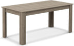 COSTWAY 63' Rectangular Dining Table, Farmhouse Dinette Table with Large Computer Workstation, Modern Kitchen Table for Apartment, Living Room, Restaurant (Oak)