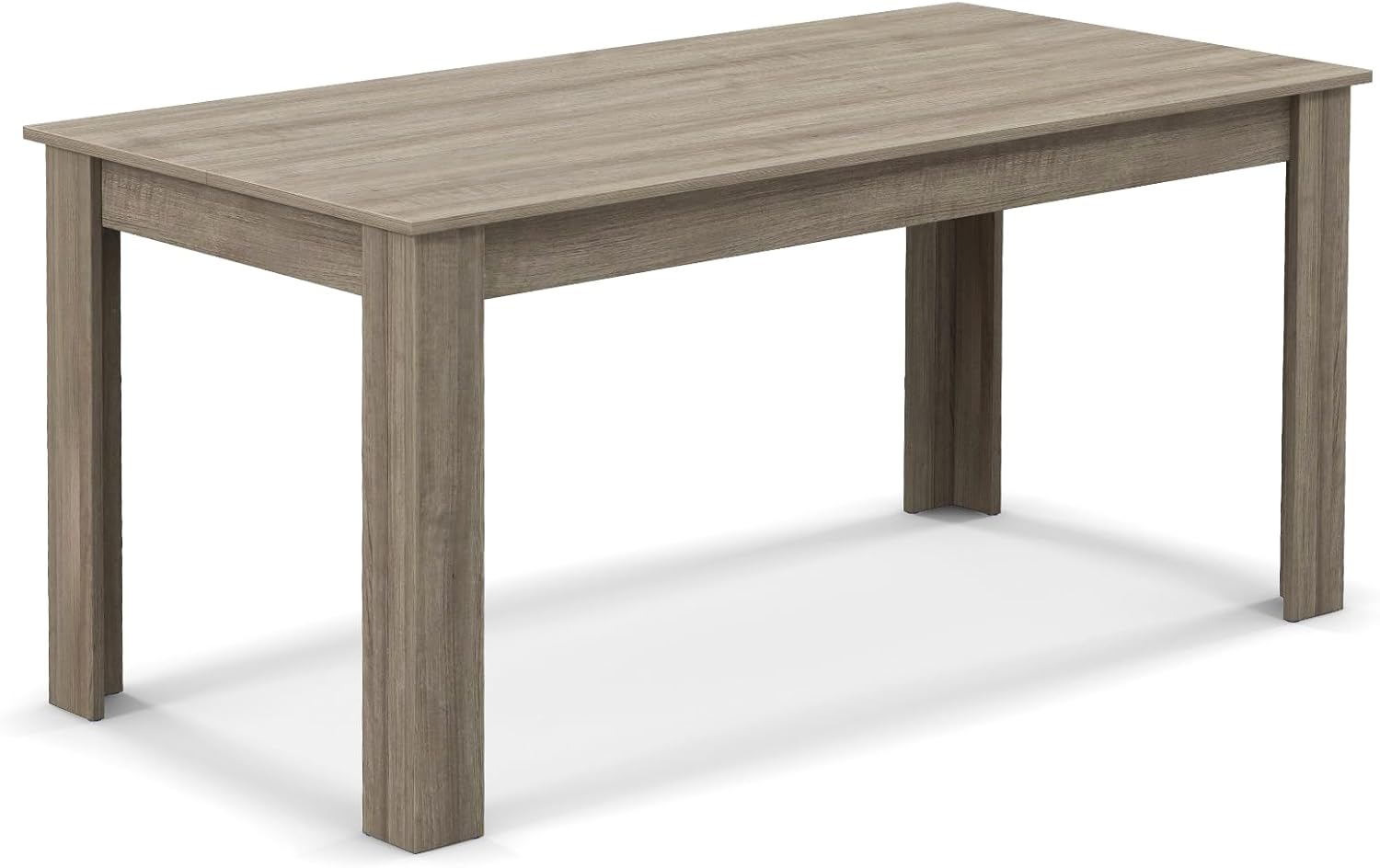COSTWAY 63' Rectangular Dining Table, Farmhouse Dinette Table with Large Computer Workstation, Modern Kitchen Table for Apartment, Living Room, Restaurant (Oak)