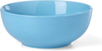 Oneida Serveware, 24 Seven Colors 3-Piece Nesting Bowl Set With Wood Stand, Porcelain Material Wooden Stand, Dishwasher And Microwave Safe, Serving Bowls, Salad Bowl, Pasta Bowls (Turquoise, 4 Pieces)