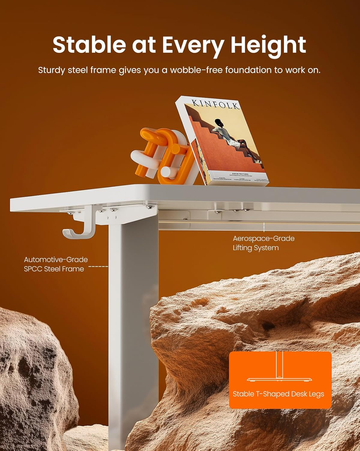 ErGear Height Adjustable Electric Standing Desk, 71 x 30 Inches Sit Stand up Desk, Memory Computer Home Office Desk, White