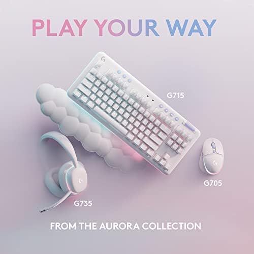 Logitech G735 Wireless Gaming Headset  Customizable LIGHTSYNC RGB Lighting  Bluetooth  3.5 MM Aux Compatible with PC  Mobile Devices  Detachable Mic - White Mist