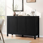 47" Black Sideboard Buffet Cabinet with Storage Modern Credenza with Doors Heavy Duty Wood TV Media Console Table Accent Cabinet for Living Room Hallway Entryway