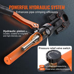 VEVOR Copper Pipe Crimping Tool, Hydraulic Driven Press Tool with 1/2", 3/4", 1" Jaws, Copper Tube Fittings Pipe Crimpers for Narrow Spaces and Tee Fittings