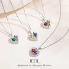 Iefil Easter Gifts for Women Wife - 925 Sterling Silver Birthstone Necklace, Anniversary Birthday Gifts for Women, Jewelry Gifts for Her Wife Mom Daughter