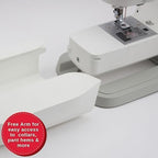 SINGER® M1150 Portable Sewing Machine (White) with Accessories | 16 Built-In Stitches Delivers 45 Stitch Applications | Top Drop-in Bobbin, 4-Step Buttonhole, LED Light | Ideal for Beginners