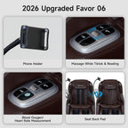 Real Relax Massage Chair Full Body with Unique Phone Controller,Heart and Blood Measurement, Zero Gravity 3D SL-Track Recliner with APP Control, Child Lock,Pause Button, Back Pad, Favor-06, Dark Brown