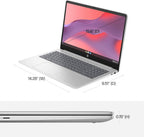HP Chromebook 15 Laptop ( 15.6" Anti-Glare  Intel N200  8GB DDR5 RAM  192GB Storage (64GB eMMC + 128GB SD)  4-Core(> i3-1115G4)  Numeric KB) Home & Student  Webcam w/Shutter  Wi-Fi  Chrome OS  Silver