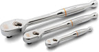 GEARWRENCH 3 Piece 1/4", 3/8" and 1/2" Drive 120XP Full Polish Teardrop Ratchet Set | 81206XP