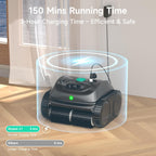 (2026 Upgrade) WYBOT C1 Cordless Robotic Pool Vacuum for Inground Pools  Above Ground Pool Cleaner 4-in-1 Wall & Waterline Cleaning Up to 1 614sq.ft  150mins Smart Navigation  App Support