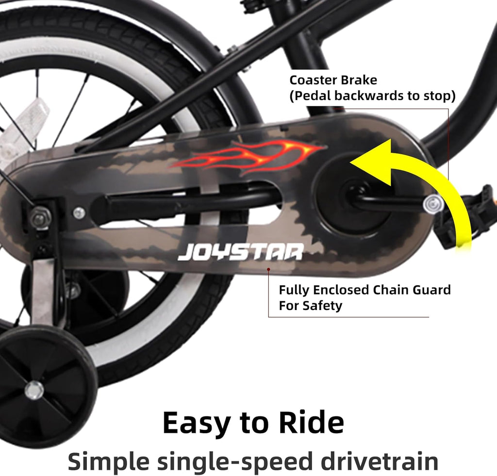 JOYSTAR 12 14 16 Inch Kids Cruiser Bike for Ages 2-7 Years Old Girls & Boys, Kids' Bike with Training Wheels, Coaster Brake, Adjustable Seat & Fenders, Child Bicycles