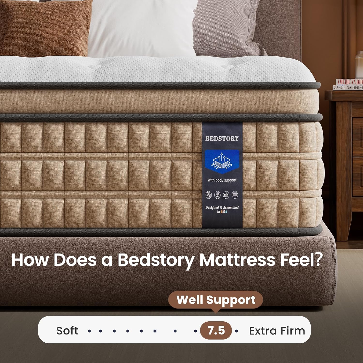 BedStory Extra Firm Queen Mattress 14 inch - Pain-Relieving Hybrid Mattress for Extra Lumbar & Hip Support - No Sagging Bed in a Box - 365-Night Trial - No Odor, Fiberglass-Free, CertiPUR-US Certified