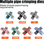 HZLZRZ Hydraulic AC Hose Crimper Kit - Manual A/C Hose Crimping Tool for BH Air Conditioner Hose & Beadlock Fittings, Includes 7 Dies for AC Repairs and Automotive HVAC (RZ-7842)