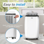 BLACK+DECKER Portable Air Conditioner, 8,000 BTU for Rooms Up To 350 Sq. Ft., Portable AC with Full Function Remote Control & Window Kit, BPT05WTBA, White