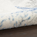 Nourison Home Pompeii Ivory Grey Blue 7'10" x 9'10" Area Rug - Easy Clean, Non Shedding, Bed Room, Living Room, Dining Room, Kitchen (8' x 10')