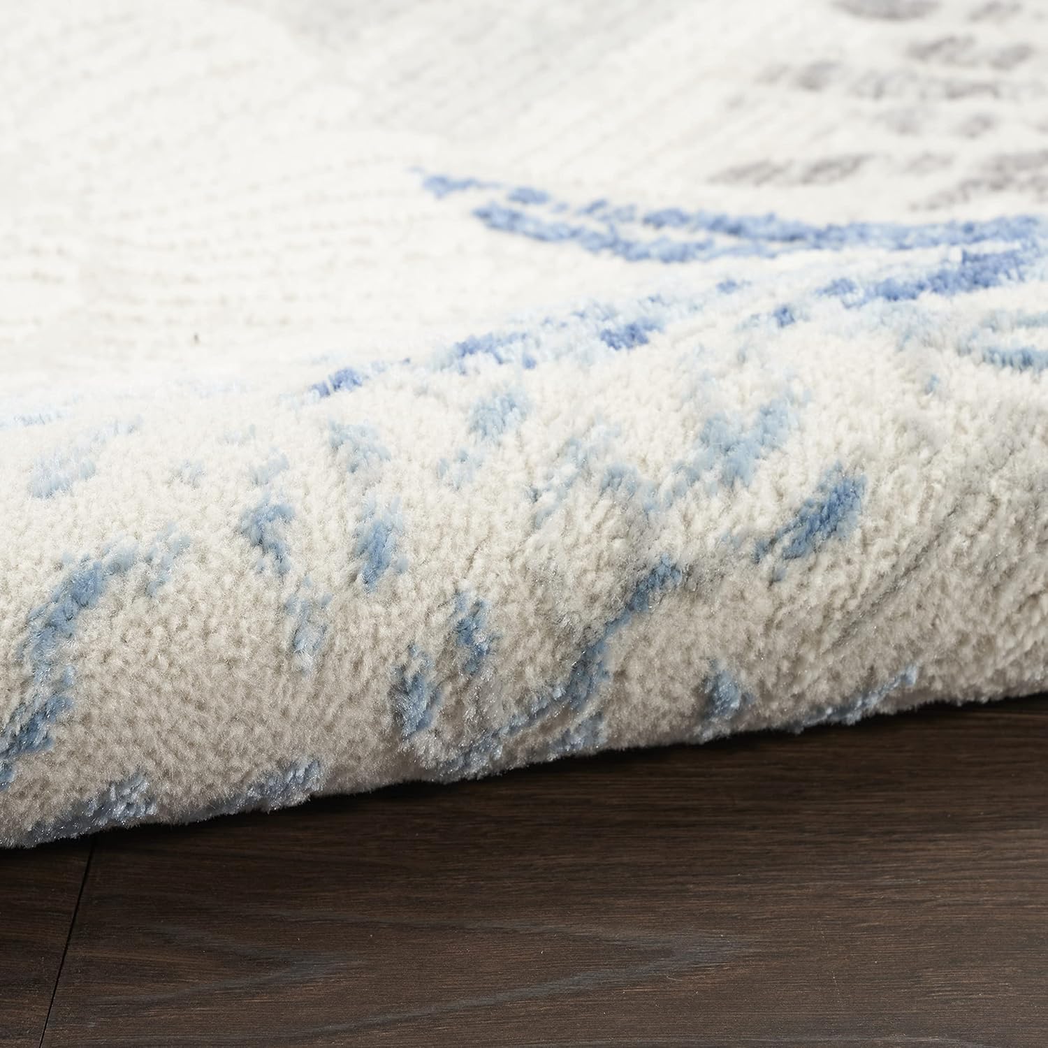 Nourison Home Pompeii Ivory Grey Blue 7'10" x 9'10" Area Rug - Easy Clean, Non Shedding, Bed Room, Living Room, Dining Room, Kitchen (8' x 10')