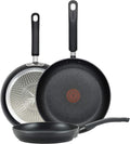 T-Fal Experience Non Stick Fry Pan Set 3 Piece, 8, 10.25, 12 Inch Induction Oven Broiler Safe 400F, Cookware, Kitchen Cooking Set, Pots and Pans, Skillets, Frying Pans, Dining, Dishwasher Safe, Black