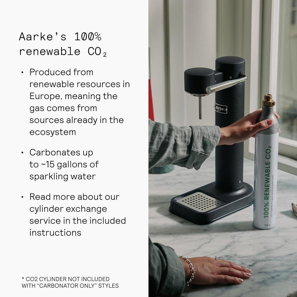 Aarke Carbonator lll, Sparkling & Carbonation Water Machine, Stainless Steel with PET BPA-Free Reusable Bottle Volume 1L/34 fl oz (Sand)