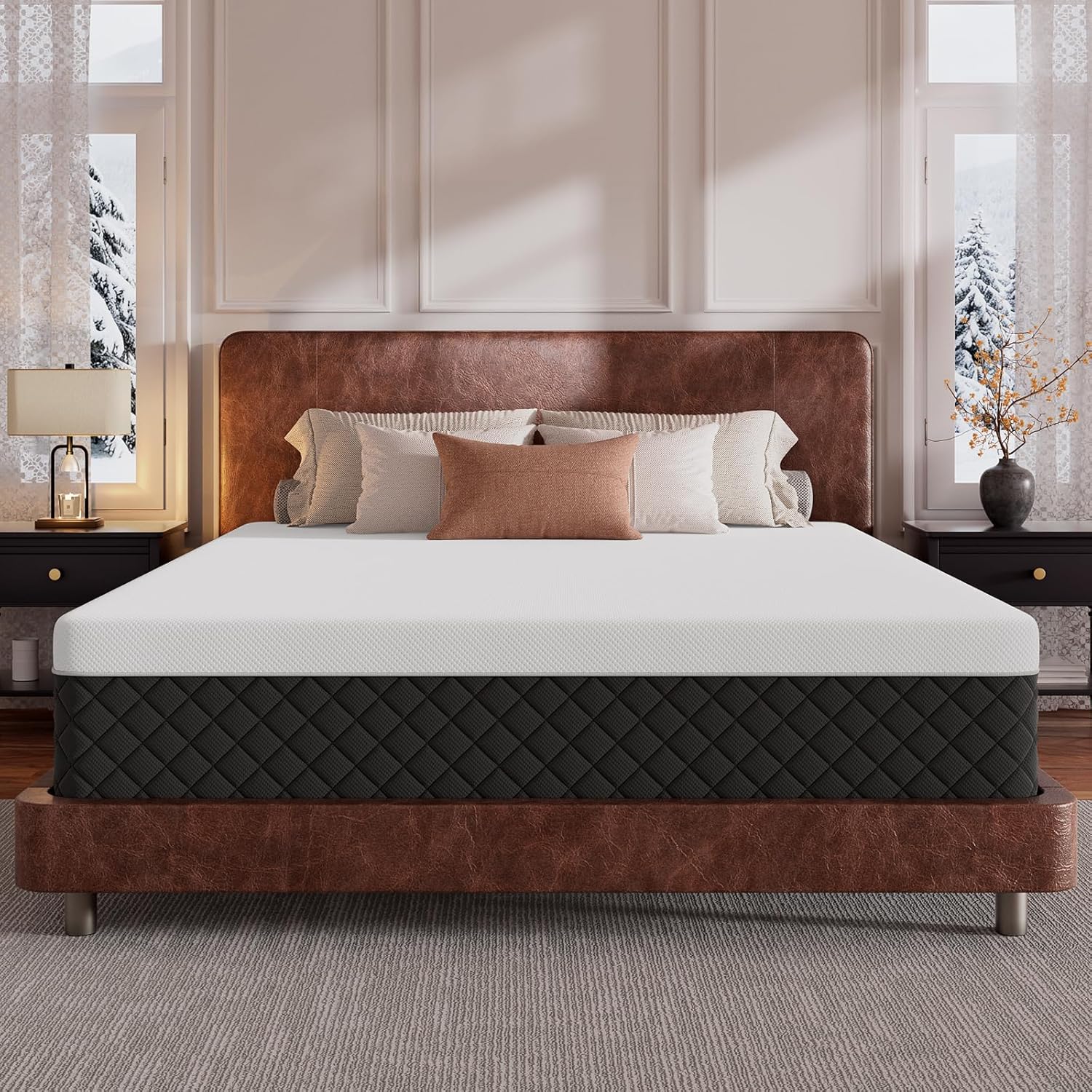 Queen Mattress, 14" Adaptive Memory Foam Mattress with High Density Foam & Breathable Knit Cover for Contouring Support & Pressure Relief, Bed Mattress in a Box, Non Toxic, Fiberglass Free