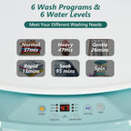 Giantex Portable Washing Machine, Washer and Spinner Combo 8lbs, with Faucet Adapter, 1 cu.ft 6 Program 6 Water Levels Built-in Drain Pump, Top Load 2 in 1 Full Automatic Laundry Washer Apartment Dorm