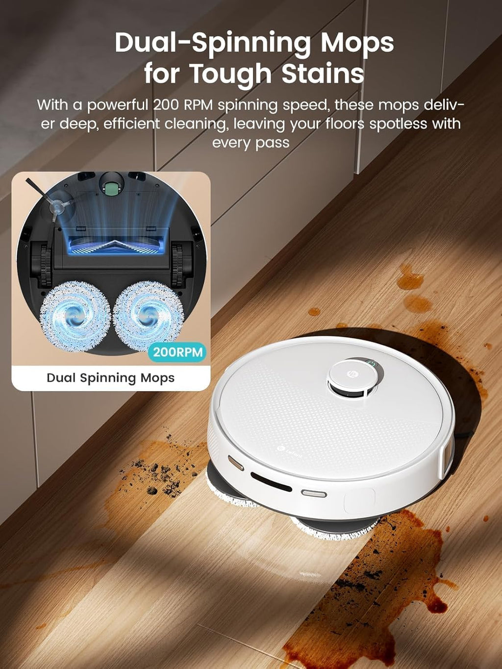 Lefant LiDAR Robot Vacuum and Mop, 15000Pa Suction, 90-Day Self-Emptying, Obstacle Avoidance, Auto Mop Washing&Drying, All-in-One for Pet Hair Carpet, 5G WiFi Alexa/APP/iWatch Control, M3