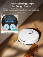 Lefant LiDAR Robot Vacuum and Mop, 15000Pa Suction, 90-Day Self-Emptying, Obstacle Avoidance, Auto Mop Washing&Drying, All-in-One for Pet Hair Carpet, 5G WiFi Alexa/APP/iWatch Control, M3