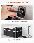 VEVOR Car Refrigerator, DC 12/24V AC100-240V Compressor Electric Cooler, -4°F to 68°F Car Fridge with APP Control, 21 QT Cars Freezer for RVs, Campsites, Boats, Camping, Fishing, 60W Portable Freezer