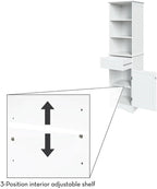 RiverRidge, White Ashland Bathroom Freestanding Storage Cabinet with Three Open Shelves and Drawer